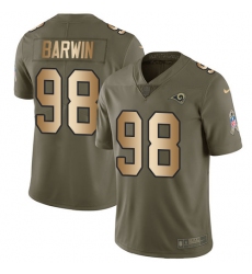 Men's Nike Los Angeles Rams #98 Connor Barwin Limited Olive/Gold 2017 Salute to Service NFL Jersey
