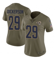 Women's Nike Los Angeles Rams #29 Eric Dickerson Limited Olive 2017 Salute to Service NFL Jersey