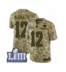 Men's Nike Los Angeles Rams #12 Joe Namath Limited Camo 2018 Salute to Service Super Bowl LIII Bound NFL Jersey