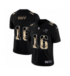 Men's Los Angeles Rams #16 Jared Goff Limited Black Statue of Liberty Football Jersey