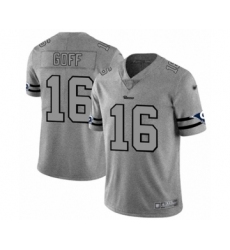 Men's Los Angeles Rams #16 Jared Goff Limited Gray Team Logo Gridiron Football Jersey