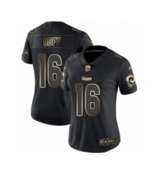 Women's Los Angeles Rams #16 Jared Goff Black Gold Vapor Untouchable Limited Player Football Jersey