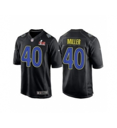 Men's Los Angeles Rams #40 Von Miller Black 2022 Super Bowl LVI Game Stitched Jersey