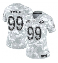 Women's Los Angeles Rams #99 Aaron Donald 2024 F.U.S.E Arctic Camo Salute To Service Limited Stitched Football Jersey(Run Small)