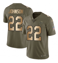 Men's Nike Los Angeles Rams #22 Trumaine Johnson Limited Olive/Gold 2017 Salute to Service NFL Jersey