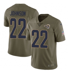 Youth Nike Los Angeles Rams #22 Trumaine Johnson Limited Olive 2017 Salute to Service NFL Jersey