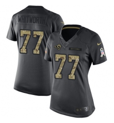 Women's Nike Los Angeles Rams #77 Andrew Whitworth Limited Black 2016 Salute to Service NFL Jersey