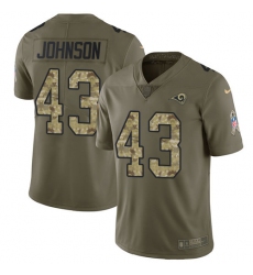 Men's Nike Los Angeles Rams #43 John Johnson Limited Olive/Camo 2017 Salute to Service NFL Jersey