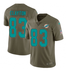 Youth Nike Miami Dolphins #83 Mark Clayton Limited Olive 2017 Salute to Service NFL Jersey