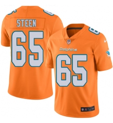 Men's Nike Miami Dolphins #65 Anthony Steen Limited Orange Rush Vapor Untouchable NFL Jersey