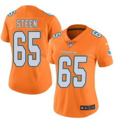 Women's Nike Miami Dolphins #65 Anthony Steen Limited Orange Rush Vapor Untouchable NFL Jersey