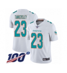 Men's Miami Dolphins #23 Cordrea Tankersley White Vapor Untouchable Limited Player 100th Season Football Jersey