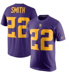 Nike Minnesota Vikings #22 Harrison Smith Purple Rush Pride Name & Number T-Shirt