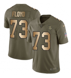 Youth Nike Minnesota Vikings #73 Sharrif Floyd Limited Olive/Gold 2017 Salute to Service NFL Jersey