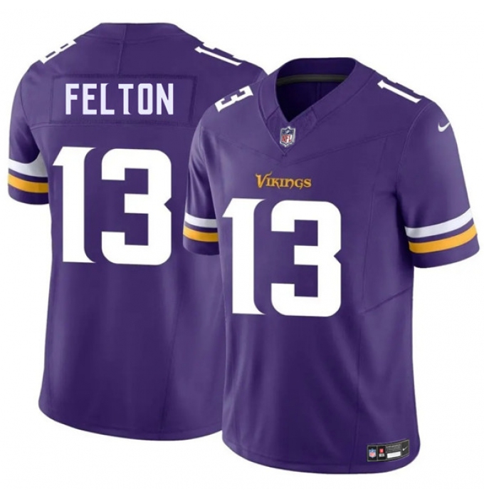Men's Minnesota Vikings #13 Tai Felton Purple 2025 Draft F.U.S.E. Vapor Untouchable Limited Football Stitched Jersey