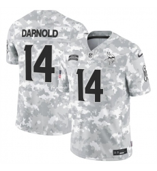 Men's Minnesota Vikings #14 Sam Darnold 2024 F.U.S.E Arctic Camo Salute To Service Limited Stitched Football Jersey