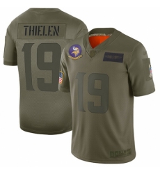 Men's Minnesota Vikings #19 Adam Thielen Limited Camo 2019 Salute to Service Football Jersey