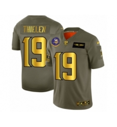 Men's Minnesota Vikings #19 Adam Thielen Limited Olive Gold 2019 Salute to Service Football Jersey