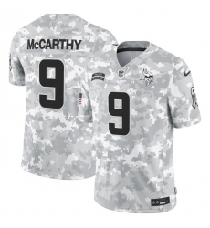 Men's Minnesota Vikings #9 J.J. McCarthy 2024 F.U.S.E Arctic Camo Salute To Service Limited Stitched Football Jersey