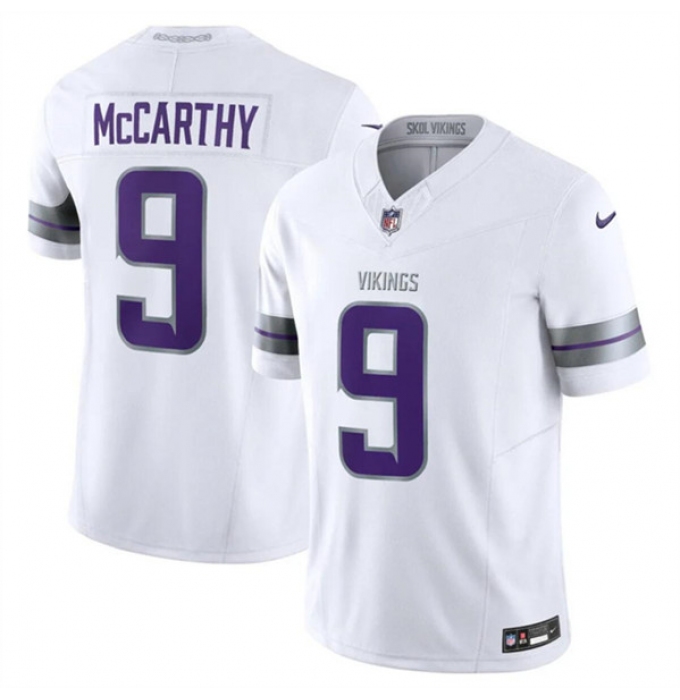 Men's Minnesota Vikings #9 J.J. McCarthy White F.U.S.E. Winter Warrior Limited Football Stitched Jersey
