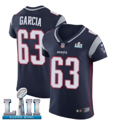 Men's Nike New England Patriots #63 Antonio Garcia Navy Blue Team Color Vapor Untouchable Elite Player Super Bowl LII NFL Jersey