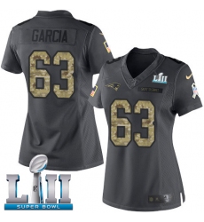Women's Nike New England Patriots #63 Antonio Garcia Limited Black 2016 Salute to Service Super Bowl LII NFL Jersey
