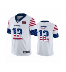 Men's New England Patriots #12 Tom Brady White Independence Day Limited Football Jersey