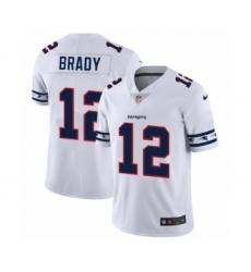 Men's New England Patriots #12 Tom Brady White Team Logo Cool Edition Jersey