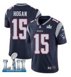 Men's Nike New England Patriots #15 Chris Hogan Navy Blue Team Color Vapor Untouchable Limited Player Super Bowl LII NFL Jersey