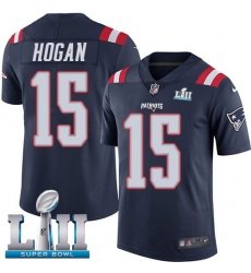 Youth Nike New England Patriots #15 Chris Hogan Limited Navy Blue Rush Vapor Untouchable Super Bowl LII NFL Jersey