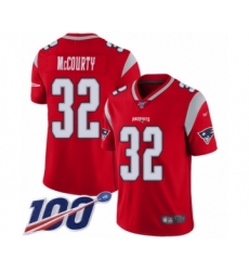 Men's New England Patriots #32 Devin McCourty Limited Red Inverted Legend 100th Season Football Jersey