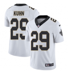 Men's Nike New Orleans Saints #29 John Kuhn White Vapor Untouchable Limited Player NFL Jersey