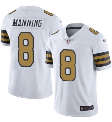 Men's Nike New Orleans Saints #8 Archie Manning Limited White Rush Vapor Untouchable NFL Jersey