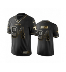 Men's New Orleans Saints #94 Cameron Jordan Limited Black Golden Edition Football Jersey