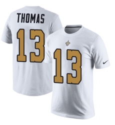 Nike New Orleans Saints #13 Michael Thomas White Rush Pride Name & Number T-Shirt
