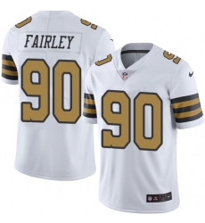 Men's Nike New Orleans Saints #90 Nick Fairley Limited White Rush Vapor Untouchable NFL Jersey