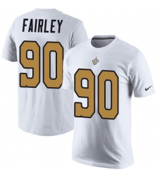 Nike New Orleans Saints #90 Nick Fairley White Rush Pride Name & Number T-Shirt