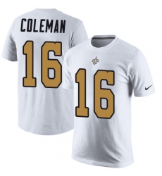 Nike New Orleans Saints #16 Brandon Coleman White Rush Pride Name & Number T-Shirt