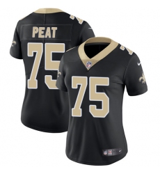 Women's Nike New Orleans Saints #75 Andrus Peat Black Team Color Vapor Untouchable Limited Player NFL Jersey