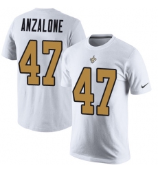 Nike New Orleans Saints #47 Alex Anzalone White Rush Pride Name & Number T-Shirt