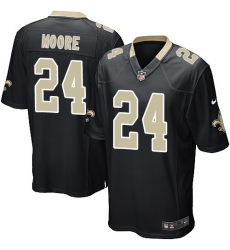 Men's Nike New Orleans Saints #24 Sterling Moore Game Black Team Color NFL Jersey
