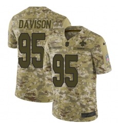 Men's Nike New Orleans Saints #95 Tyeler Davison Limited Camo 2018 Salute to Service NFL Jersey