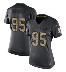 Women's Nike New Orleans Saints #95 Tyeler Davison Limited Black 2016 Salute to Service NFL Jersey