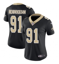 Women's Nike New Orleans Saints #91 Trey Hendrickson Black Team Color Vapor Untouchable Limited Player NFL Jersey