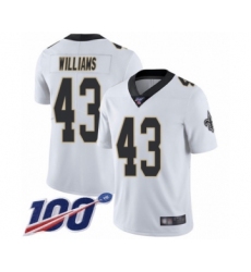 Men's New Orleans Saints #43 Marcus Williams White Vapor Untouchable Limited Player 100th Season Football Jersey