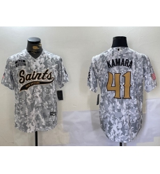 Men's New Orleans Saints #41 Alvin Kamara Arctic Camo 2024 Salute to Service Stitched Baseball Jersey