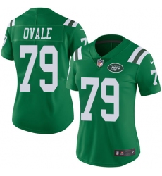 Women's Nike New York Jets #79 Brent Qvale Limited Green Rush Vapor Untouchable NFL Jersey
