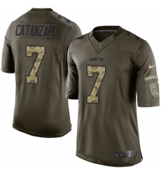 Men's Nike New York Jets #7 Chandler Catanzaro Elite Green Salute to Service NFL Jersey