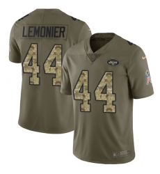Youth Nike New York Jets #44 Corey Lemonier Limited Olive/Camo 2017 Salute to Service NFL Jersey