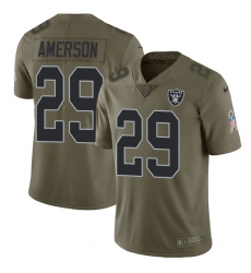 Men's Nike Oakland Raiders #29 David Amerson Limited Olive 2017 Salute to Service NFL Jersey